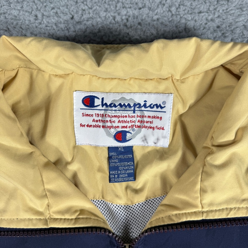 Vintage Champion Notre Dame 1/4 Zip Windbreaker Size XL Fighting Irish Pullover - Picture 5 of 8